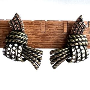 Heidi Daus Casual Classic Knotted Twist Swarovski Crystals earrings